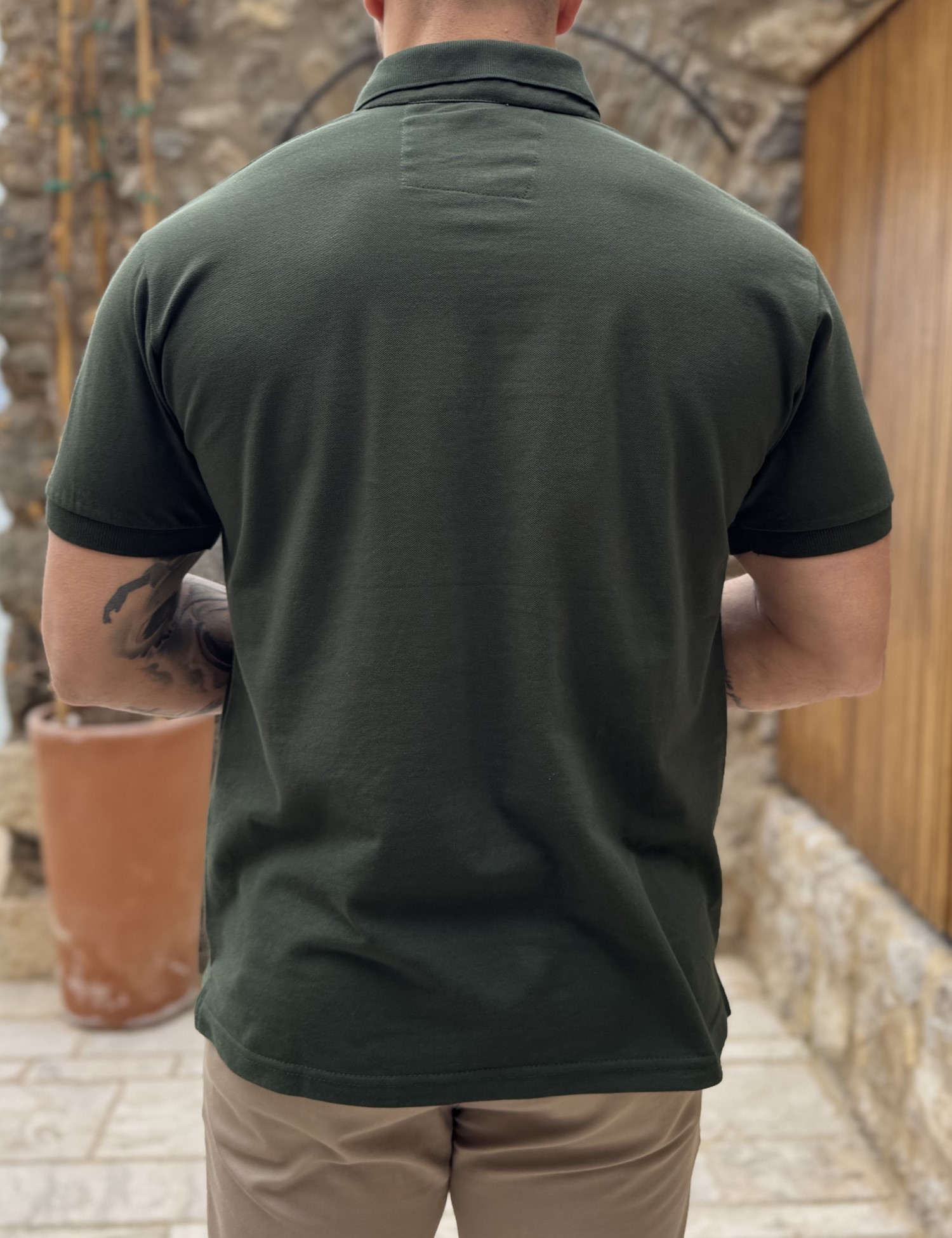 Everbest ανδρική κυπαρισσί πικέ Polo μπλούζα Plus Size 262833K